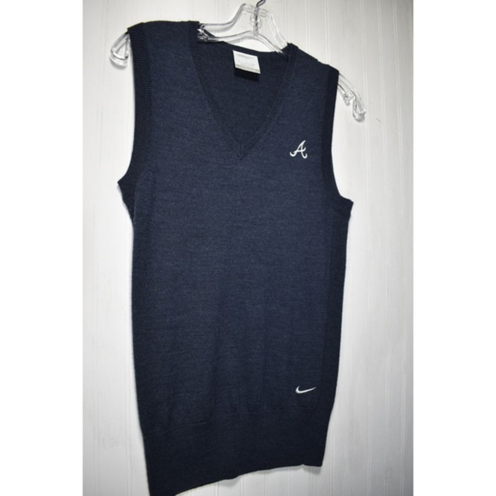 Nike Golf Atlanta Braves Vest Merino Wool Blend Sleeveless Sweater Small - Picture 2 of 4